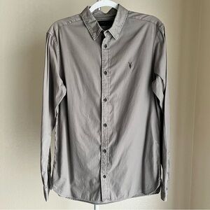 ALL SAINTS Redondo Gray Long Sleeve Button Down Shirt Size S